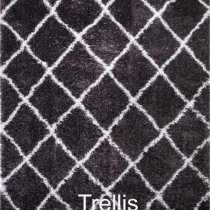 TRELLIS SHAG-Dark gray ivory